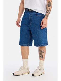 Snitch - Mens Blue Washed Loose Casual Shorts