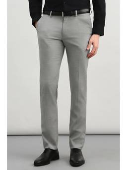 Allen Solly - Mens Light Green Textured Formal Trouser