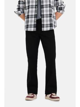 Snitch - Mens Black Denim Bootcut Casual Jeans
