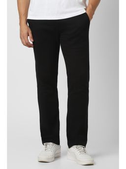 Peter England - Mens Black Solid Super Slim Fit Trouser
