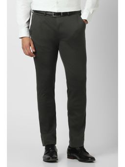 Peter England - Mens Grey Solid Trouser