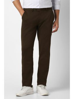 Peter England - Mens Brown Textured Trouser