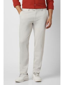 Peter England - Mens Grey Textured Trouser