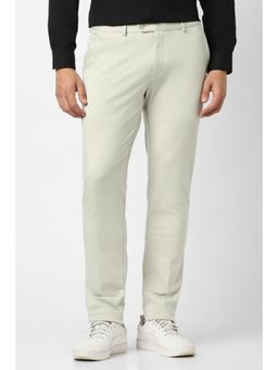 Peter England - Mens Grey Solid Trouser