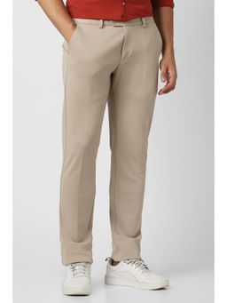 Peter England - Mens Beige Textured Trouser