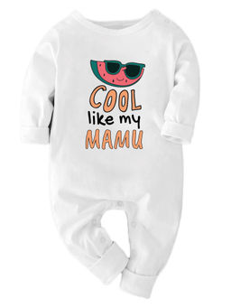 Zeezeezoo - Family Theme Full Sleeves Cool Like My Mamu Printed Baby Bodysuit - White