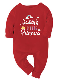 Zeezeezoo - Family Theme Full Sleeves Daddy's Princess Printed Baby Bodysuit - Red