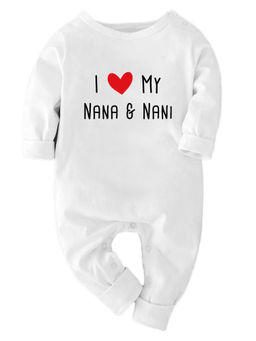 Zeezeezoo - Family Theme Full Sleeves I Love Nana Nani Printed Baby Bodysuit - White