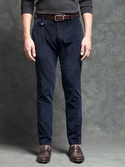 Rare Rabbit - Cloy Primary Navy Solid Trousers