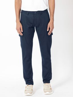 Rare Rabbit - Curo Primary Navy Solid Trousers