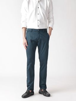 Rare Rabbit - Daron Primary Petrol Solid Trousers