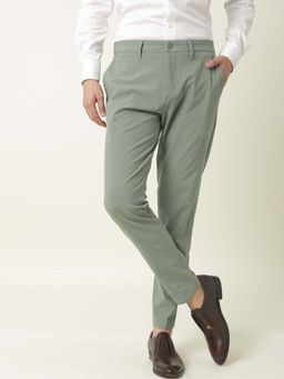 Rare Rabbit - Driver Green Solid Trousers