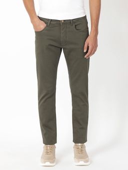 Rare Rabbit - Essen Dark Olive Solid Jeans