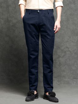 Rare Rabbit - Jeck Primary Navy Solid Trousers