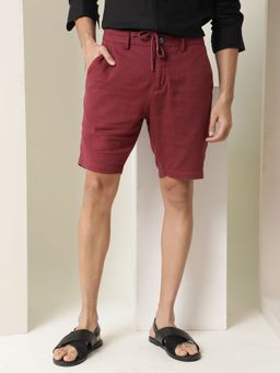 Rare Rabbit - Pinto Dark Red Solid Shorts