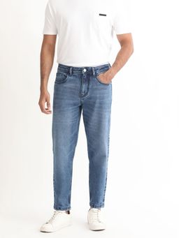 Rare Rabbit - Sam Dusky Blue Solid Jeans