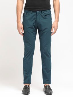 Rare Rabbit - Spark Dark Petrol Solid Trousers