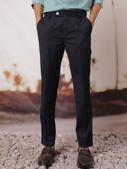 Rare Rabbit - Vitaro Primary Navy Solid Trousers