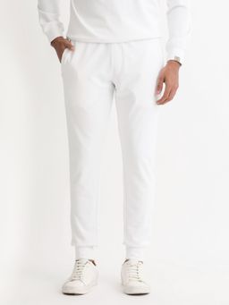 Rare Rabbit - Wimble Primary White Solid Track Pant