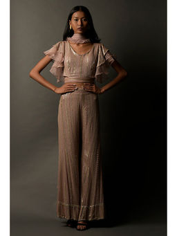 "Two Sisters" by Gyans - Soft Pink Top with Sharara and Dupatta