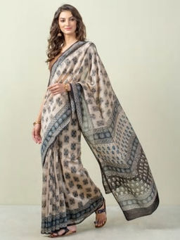 Fabindia - Cotton Silk Bagru Print Sari