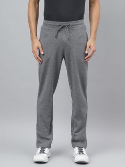 Alcis - Mens Medium Grey Melange Anti-static Slim-fit Training Track Pants