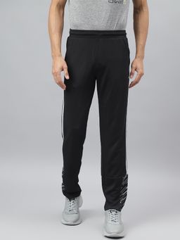 Alcis - Mens Black Anti-static Slim-fit Training Track Pants