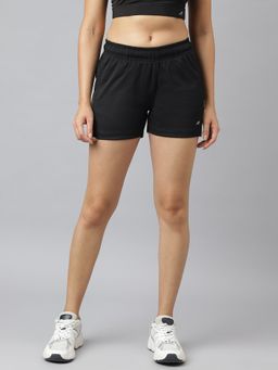 Alcis - Womens Black Anti-static Soft-touch Slim-fit Training Shorts