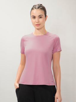 Amante - Women Dry Relaxed Fit Round Neck Energize Active Tee-Pink