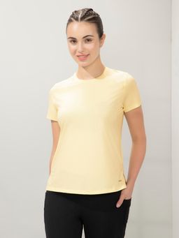 Amante - Women Dry Relaxed Fit Round Neck Energize Active Tee-Yellow