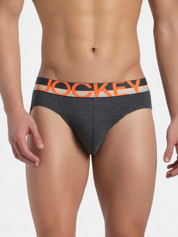 Jockey - FP02 Men Super Combed Cotton Rib Solid Brief - Charcoal Melange