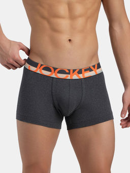 Jockey - FP03 Men Super Combed Cotton Rib Solid Trunk - Charcoal Melange