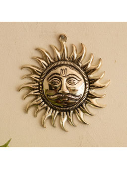eCraftIndia - Silver Metal Sun Decorative Wall Hanging