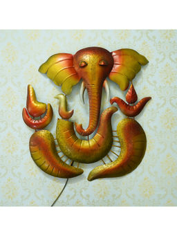 eCraftIndia - Multi-Color Decorative Lord Ganesha Handcrafted Iron Wall Hanging
