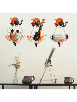 eCraftIndia - Multi-Color Handcrafted Iron Lord Ganesha Wall Hangings (Pack of 3)