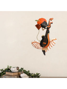 eCraftIndia - Multi-Color Handcrafted Iron Musician Lord Ganesha Wall Hanging