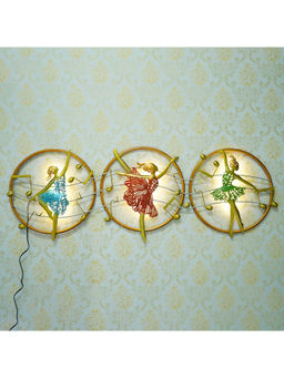 eCraftIndia - Multi-Color Dancing Lady Handcrafted Iron Wall Hanging