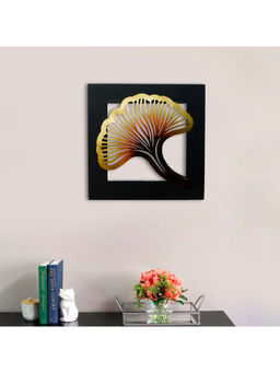 eCraftIndia - Multi-Color Colorful Iron Leaf with Wooden Frame Handcrafted Wall Hanging