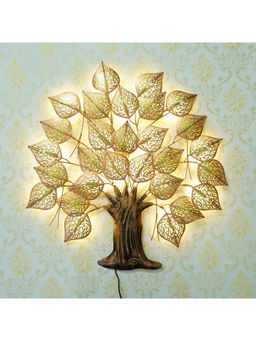 eCraftIndia - Multi-Color Handcrafted Metal Leaves Tree Wall Hanging