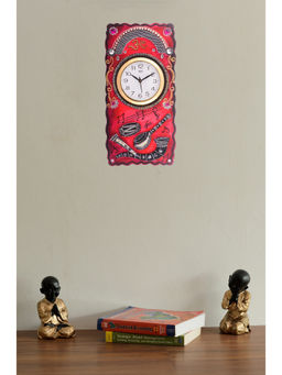 eCraftIndia - Multi-Color Musical Instruments Embossed Colorful Wooden Handcrafted Wooden Wall Clock