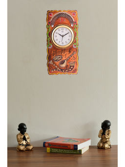 eCraftIndia - Multi-Color Musical Instruments Embossed Colorful Wooden Handcrafted Wooden Wall Clock