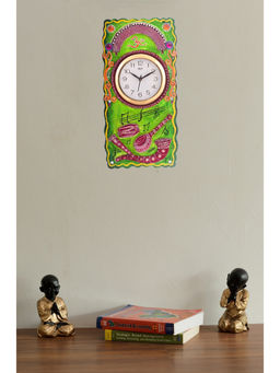 eCraftIndia - Multi-Color Musical Instruments Embossed Colorful Wooden Handcrafted Wooden Wall Clock