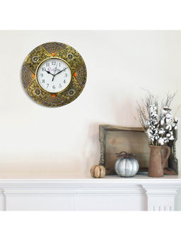 eCraftIndia - Multi-Color Handcrafted Antique Design Papier-Mache Wooden Wall Clock