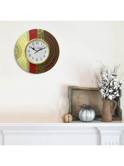eCraftIndia - Multi-Color Handcrafted Antique Design Papier-Mache Wooden Wall Clock
