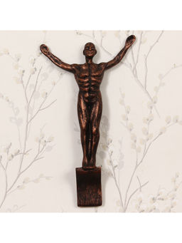 eCraftIndia - Brown Standing Man Open Arms Decorative Wall Hanging