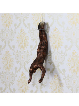 eCraftIndia - Brown Polyresin Man Statue Position Decorative Human Figurine Wall Hanging