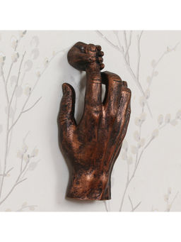 eCraftIndia - Brown Kid Hand Holding Parents Figure Decorative Wall Hanging