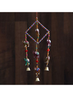 eCraftIndia - Multi-Color Handcrafted Decorative Elephant Wall/Door/Window Hanging