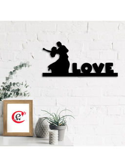 eCraftIndia - Black Dancing Couple Love Wooden Wall Decor for Living Room Bedroom