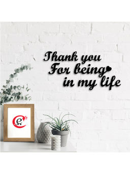 eCraftIndia - Black Thank You for Being in My Life Wooden Wall Decor for Living Room Bedroom